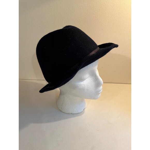 J Crew Navy Blue Felt Wool Fedora Hat Size S-M - Picture 1 of 6
